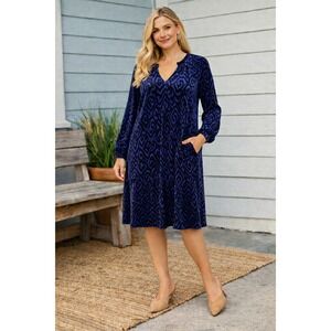 Destination 365 Velvet Midi Dress Size XL Whimsigoth Witchy Bohemian Eclectic‎